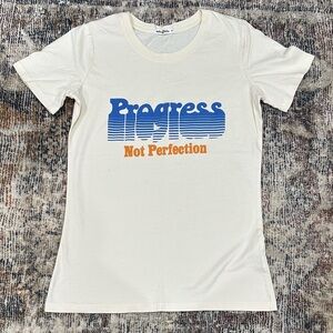 Cream Graphic Tee with Motivational Print